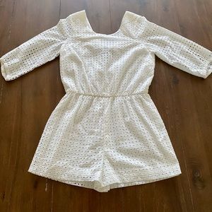 Anthropologie White Eyelet Romper